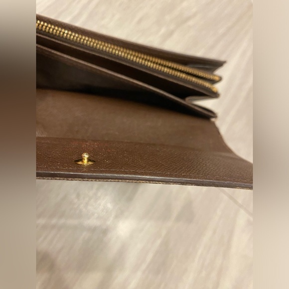 Louis Vuitton Long Wallet Portefeuille Sarah Damier Brown Authentic - Picture 12 of 12